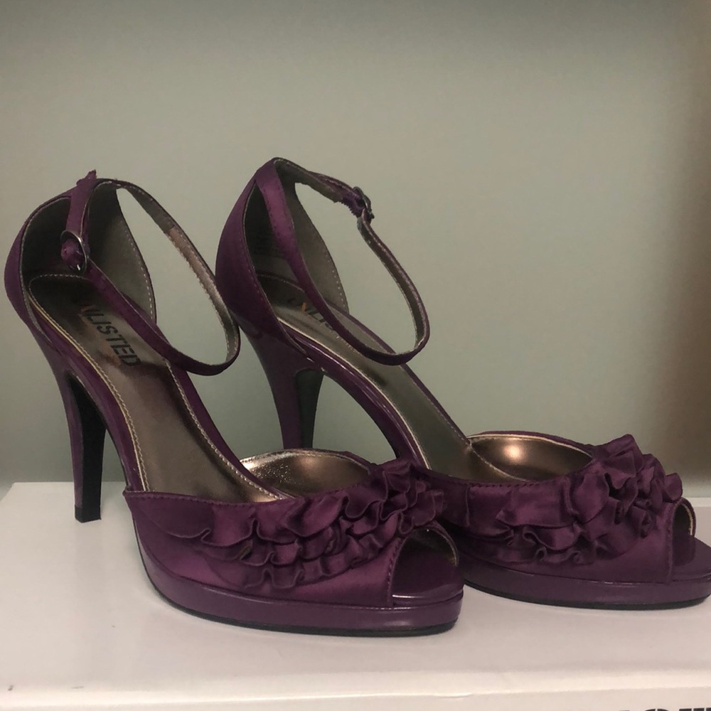 Unlisted by Kenneth Cole Purple Heels with Ankle Strap and Stiletto